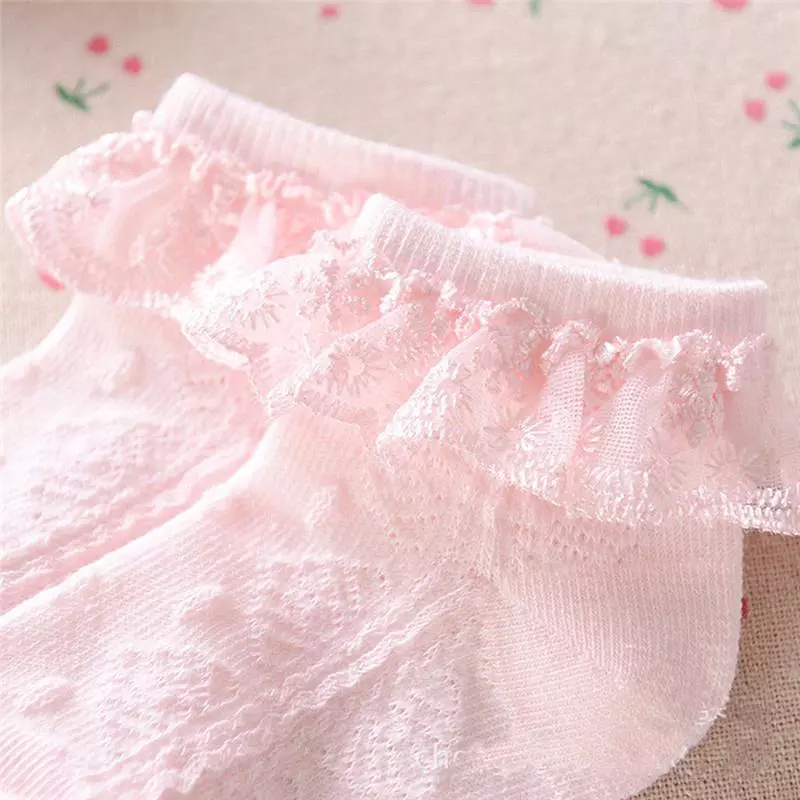 [สินค้าพร้อมส่ง] ถุงเท้าเด็กผ้าลูกไม้ ถุงเท้าเจ้าหญิง ผ้านิ่ม ลายสวย