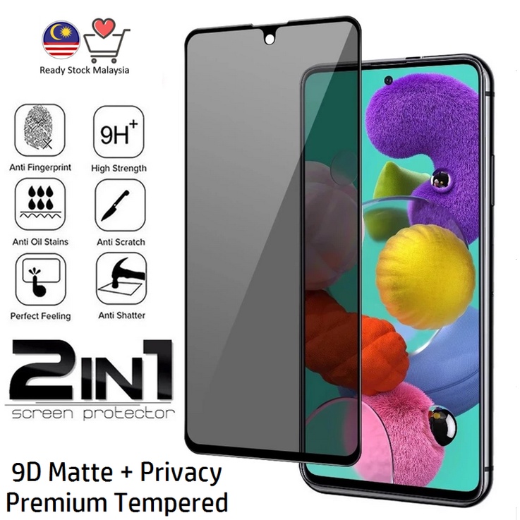 Samsung 9D Matte Privacy Screen Glass M02 M02s M11 M32 A11 A12 A22 A32 A52 A72 A02 A02s A03s A21 ป้อ