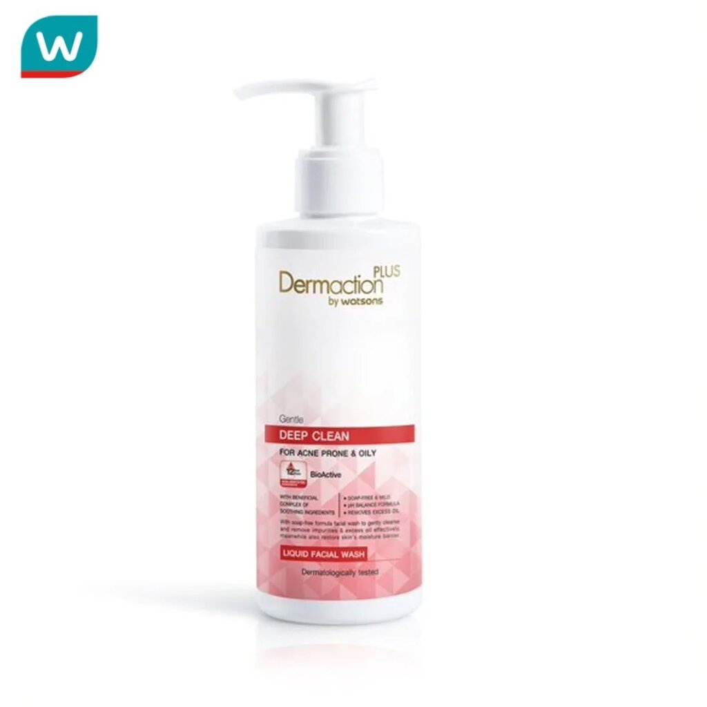 Dermaction Plus by Watsons เดอมาแอคชันพลัสบายวัตสันเจนเทิลดีพคลีนลิควิดเฟเชียลวอช 150มล.