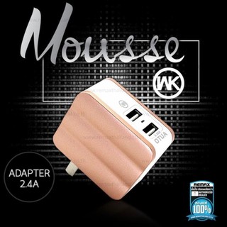Remax Adapter 2USB หัวชาร์จ 2 ช่อง รุ่น WP-U03 (2.4A)