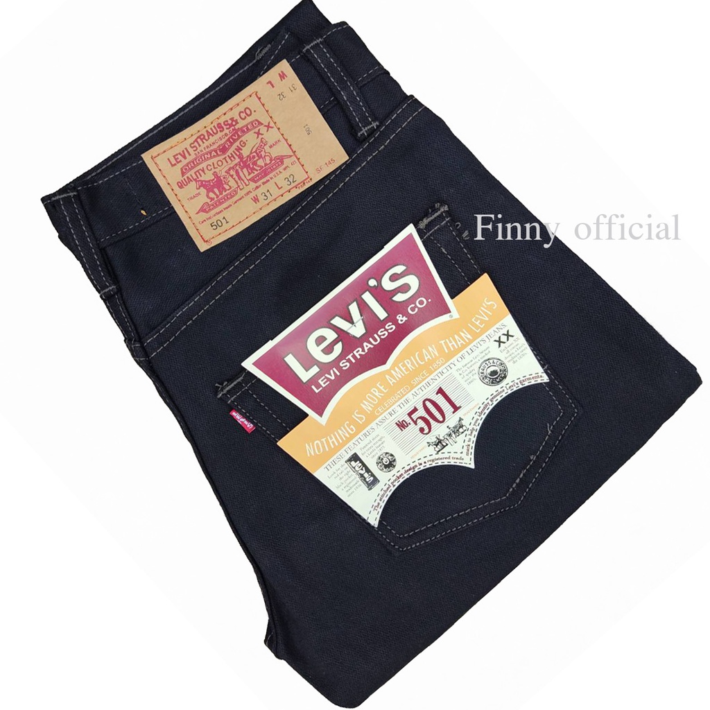 กางเกงยีนส์ Levi's501 Super Black กางเกงยีนส์ขากระบอก ลีวายส์ เป้ากระดุม