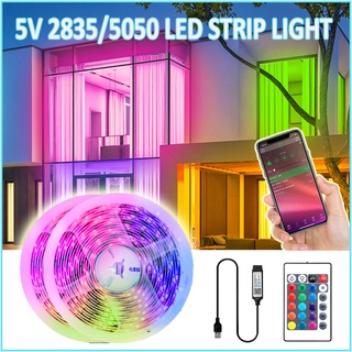 แถบไฟแบ็คไลท์ LED RGB 5050 2835 5V บลูทูธ ยืดหยุ่น สําหรับทีวีตั้งโต๊ะ