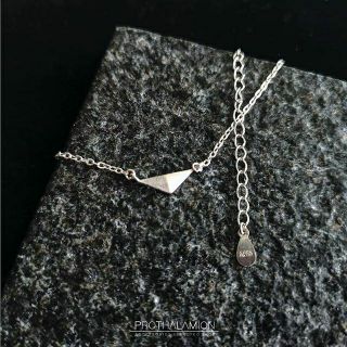 Import Minimal Triangle 925 Sterling Silver Necklace : สร้อยคอ เงินแท้ นำเข้า สามเหลี่ยม มินิมอล