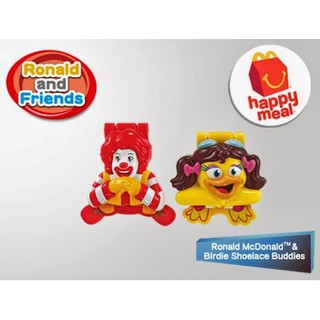 โมเดลของเล่นแมคโดนัลด์(McDonalds) แฮปปี้มีล - ที่ผูกเชือกรองเท้า Ronald McDonald &amp; Birdie Shoelace Buddies (2013)