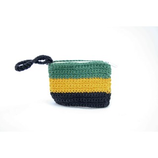 สินค้าราสต้า Purse Jamaica Flag Zip กระเป๋าสตางค์﻿โครเชต์จาไมก้าทรงสี่เหลี่ยมผืนผ้า ขนาด 3×4 นิ้ว