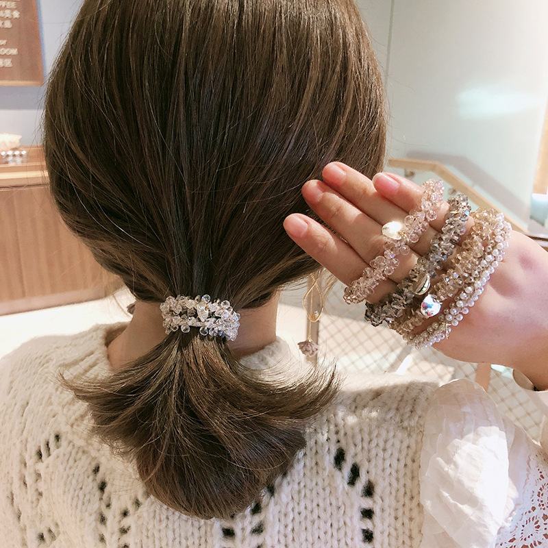 Ins แฟชั่น คริสตัล ยางรัดผม สร้อยข้อมือ ยางรัดผม ใช้คู่ หวานแหวว มุก ยางรัดผม ญี่ปุ่น เกาหลี ยอดนิยม ยางรัดผม คริสตัลหวาน ยางรัดผมเวอร์ชั่นเกาหลี