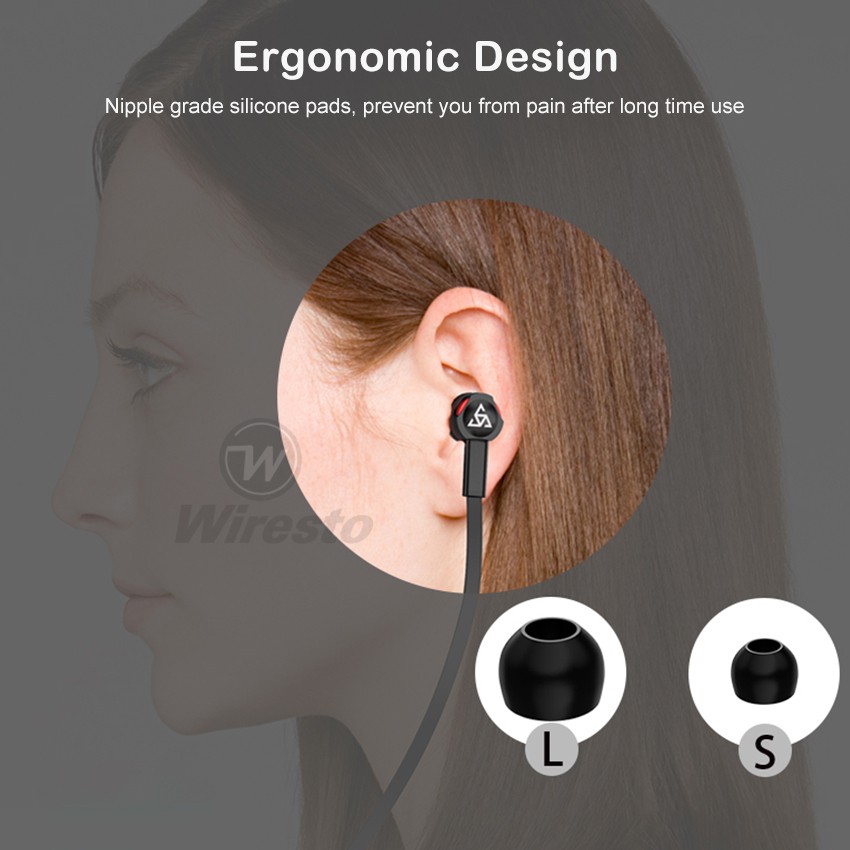 Wiresto หูฟังอินเอียร์แบบมีสายแจ็ค 3 . 5 มม .