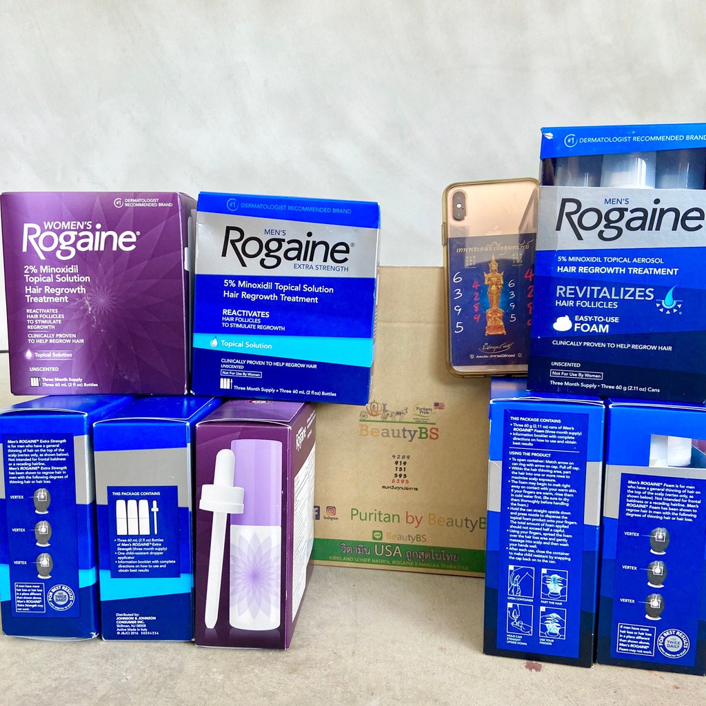 Sale 60% 1v Rogaine บำรุงรากผม 2/5% Foam แพค1-3 ขวด 3-6 เดือน ป้องกัน/รักษาผมร่วง รักษารากผม หนวด เค