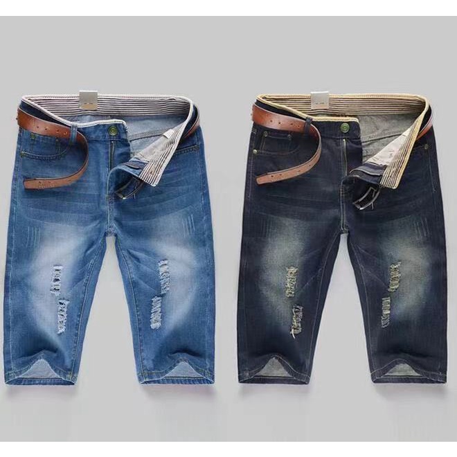 139 บาท 2021 New shorts Jeans ยีนส์ขาสั้น ผ้ายืดฟอกนิ่ม สีมิดไนด์-สนิมน้ำตาล มีริม ไซส์28-40 Men Clothes