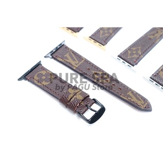 (พร้อมส่ง) สายนาฬิกาสำหรับ AW หนังลาย LV แบบ Monogram ดัดแปลงจากหนังกระเป๋าแท้
