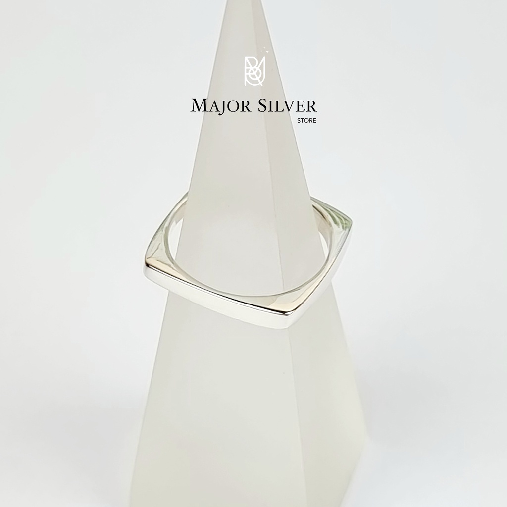 Square ring : แหวนสี่เหลี่ยม / เงินแท้92.5% แฟชั่น ใส่ได้ ชาย หญิง ดีไซน์เก๋ : E-V-RSq-3
