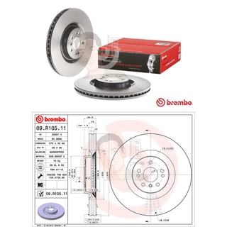 09 R105 11 จานเบรค ล้อ F (ยี่ห้อ BREMBO) รุ่น HC Benz GL X164 ML W164 R W251 ปี2009-2012***ราคาต่อข้าง