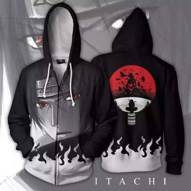 NARUTO UCHIHA ITACHI ANIME ผู้ชาย-ผู้หญิง HOODIE SWETER JACKET FULLPRINT COSPLAY JACKET
