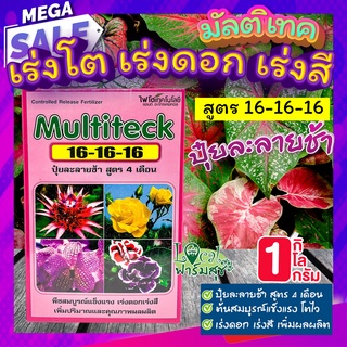 ปุ๋ย มัลติเทค 1 กิโล🍃 Multiteck ปุ๋ยละลายช้า 4 เดือน ปุ๋ยแคคตัส ปุ๋ยกุหลาบ กล้วยไม้ ไม้มงคล ปุ๋ยมอนสเตอร่า ปุ๋ยบอนสี