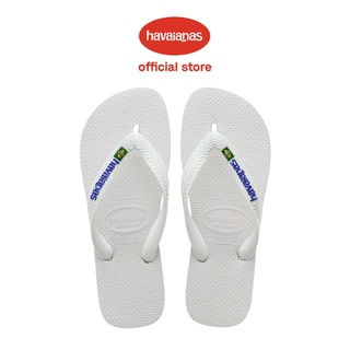 Havaianas รองเท้าแตะ ลายโลโก้บราซิล สีขาว สําหรับทุกเพศ