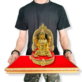 พระแม่ลักษมี ประทับบัลลังก์ งานชุบทองพรีเมี่ยม สามารถแยกส่วนได้ 4นิ้ว สูง12ซม.ผ่านพิธีปลุกเสกแล้ว งานสวยมาก เสริมอำนาจบา