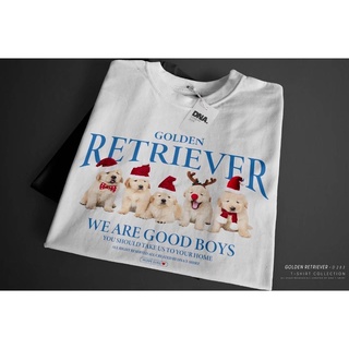 เสื้อยืดคอกลมดีเทลลายโกลเด้นรีทรีฟเวอร์ GOLDEN RETRIEVER