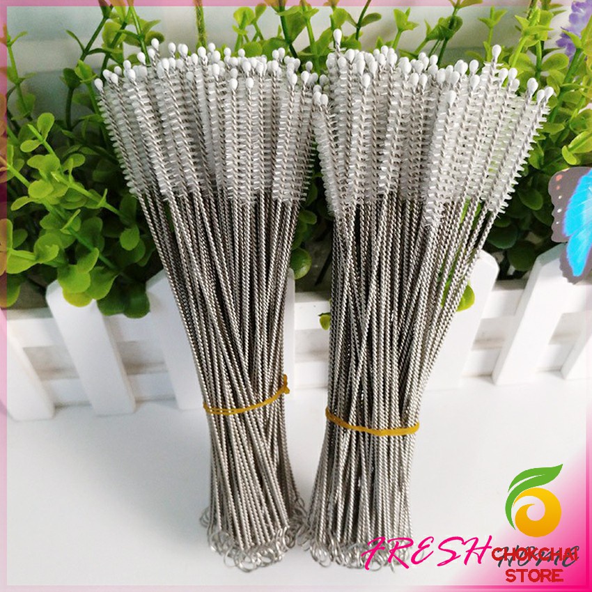Chok แปรงล้างหลอดดูด จุกนม ขนไนล่อน ไม่ทำให้เป็นรอย  Stainless steel soft straw straw brush