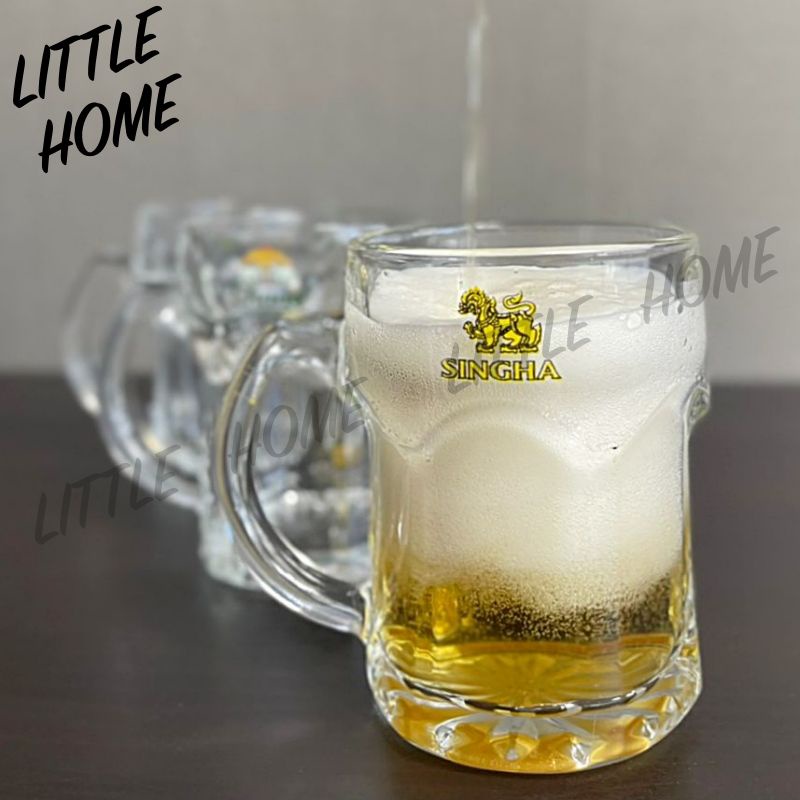 LITTLEHOME Union Glass แก้วเบียร์  แก้วน้ำ มีหูจับ มีให้เลือกหลายลาย (A2) ราคา ถูกที่สุด ดีลบีเคเค