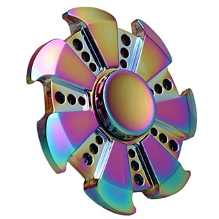 ฟิดเจ็ท แฮนด์ สปินเนอร์ แบบโลหะ ดิสก์ สีรุ้ง Disc Rainbow Metal Fidget Hand Spinner