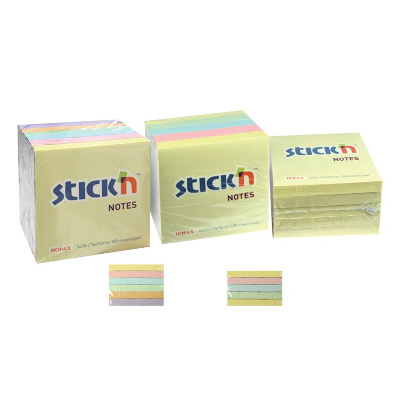 กระดาษโน๊ต คละสีพาสเทล (แพ็ค6เล่ม) สติก เอ็น EP-3030-6 Pastel assorted note paper (pack of 6), stick