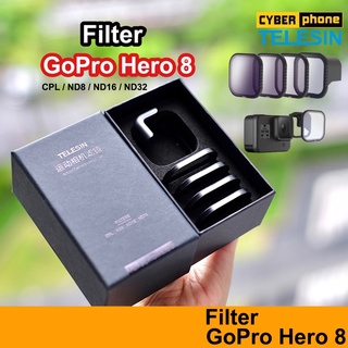 TELESIN ฟิลเตอร์ Filter 4Pack GoPro Hero 8 ND8 ND16 ND32 CPL Magnetic Set ชุดฟิลเตอร์ Gopro8 CPL ND Hero8 Gopro9 9 10 11