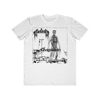 tshirtเสื้อยืดคอกลมฤดูร้อนเสื้อยืดคอกลม แขนสั้น ผ้าฝ้าย 100% พิมพ์ลาย Mortician Brutally Mutilated 1990 Death Metalgrind