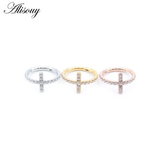 Alisouy 1 ชิ้น สเตนเลส ไม้กางเขน เพทาย CZ Septum Clicker จมูก แหวน Daith Hoop ส่วนแหวนกระดูกอ่อน ต่างหูเจาะ เครื่องประดับ