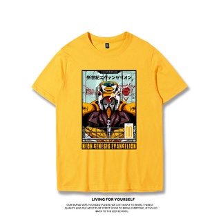 เสื้อยืดโอเวอร์ไซส์EVA Neon Genesis Evangelion เสื้อยืดชาย Ayanori ข้อต่อแขนสั้น Asuka เครื่องแรกครึ่งเสื้อผ้ารอบS-4XL