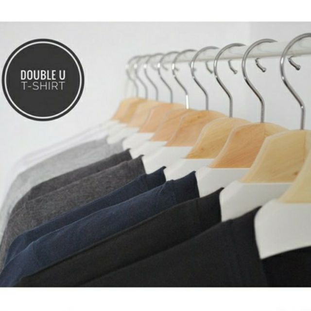 เสื้อยืดคอกลม เสื้อยืดสีพื้นคอกลมราคาส่ง!! 10 สีฮิต  - Double U T-Shirt **ไม่มีการเย็บตะเข็บข้างตัวเสื้อ*