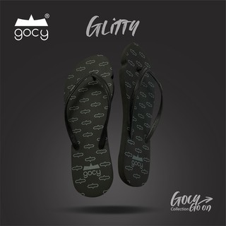 Gocy รุ่น Glitty Black รองเท้าแตะยางธรรมชาติ