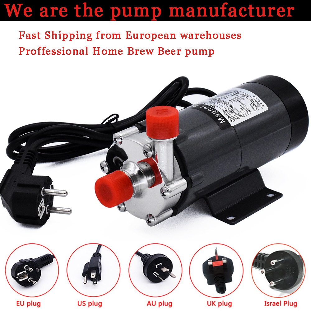 Homebrew ปั๊มน้ําแม่เหล็ก สเตนเลส 304 เกรดอาหาร MP-15RM 220V อุณหภูมิสูง 140C 1/2" Bspt / NPT