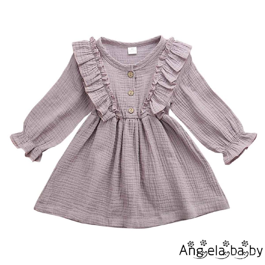 ღ1-6Y Toddler Kids Baby Girl Autumn Dress Ruffles Long SBWX ...
