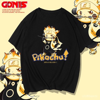 ผ้าฝ้ายคอกลมAnime Shirt-CONIS-Pokemon-Detective Pikachufrom S-4XL