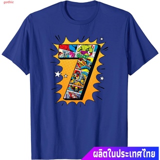 เสื้อยืดผู้ชายและผู้หญิง Marvel Avengers Comics 7th Birthday T-Shirt Mens Womens T-shirts