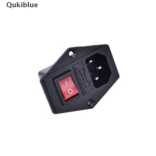 Qukiblue 3Pin iec320 c14 โมดูลปลั๊กฟิวส์สวิตช์ซ็อกเก็ตพาวเวอร์ ตัวผู้ 10A 250V