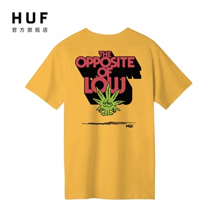 Huf เสื้อยืด คอกลม พิมพ์ลายตัวอักษรอเมริกัน แฟชั่นฤดูร้อน สําหรับ OPPOSITE OF LOW TS01606