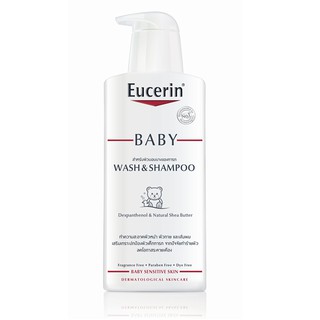 Eucerin Baby wash and Shampoo 400 ml. - ผลิตภัณฑ์ทำความสะอาดผิวหน้า ผิวกาย และเส้นผมของเด็กทารก