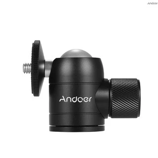 Andoer หัวบอลขาตั้งกล้องแบบหมุนได้ 360 องศา สกรูอเนกประสงค์ 1/4 นิ้ว