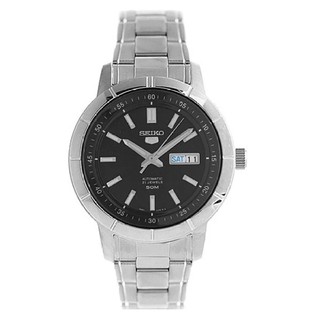 SEIKO 5 Boy Size Automatic Watch สายสแตนเลส รุ่น SNK895K1 - สีเงิน / สีดำ