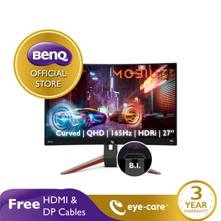 BenQ MOBIUZ EX2710R 27นิ้ว 2K QHD 1ms 165Hz HDRi VA 1000R Curved Gaming Monitor (จอคอมโค้ง, จอเกมส์ 165Hz)