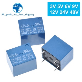 รีเลย์ SRD-03VDC-SL-C SRD-05VDC-SL-C SRD-06VDC-SL-C SRD-09VDC-SL-C SRD-12VDC-SL-C 3V 5V 6V 9V 12V 24V 48V 10A 250VAC 5PIN