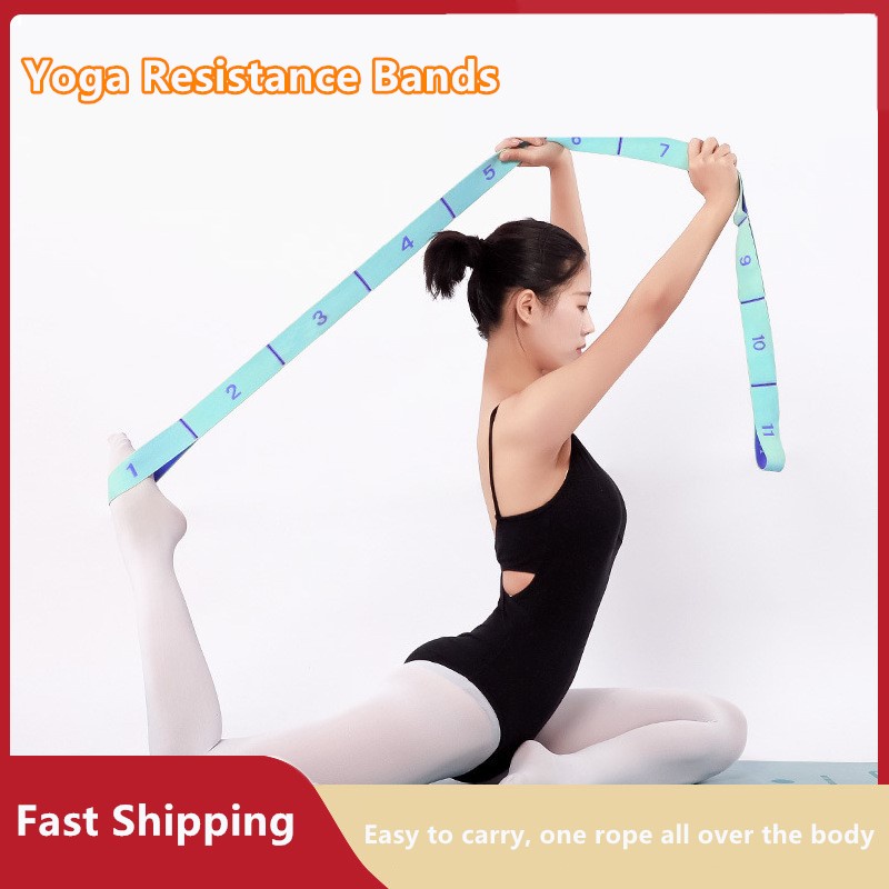 11 Loops Yoga Resistance Band Stretch Elastic Fitness Exercise Pull Up Bands Latin Dance Pilates