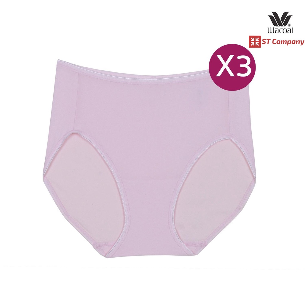 กางเกงใน Wacoal Super Soft Short ทรงเต็มตัว เอวสูง สีชมพู Pink (3 ตัว) รุ่น WU4992 ขอบเรียบ กางเกงในหญิง วาโก้ เต็มตัว