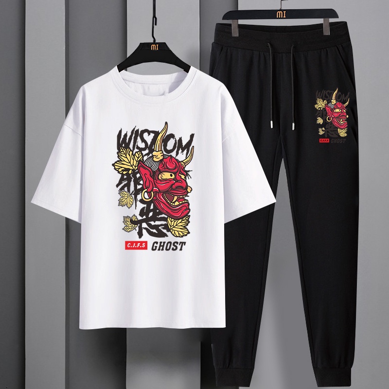 #D104+CKH104Bชุดเซ็ทเสื้อยืดแขนสั้น+กางเกงขายาว.ใส่ได้ทั้งชายและหญิง.ลายสวยแฟชั่งนานาชาติ.ใส่เที่ยวอ