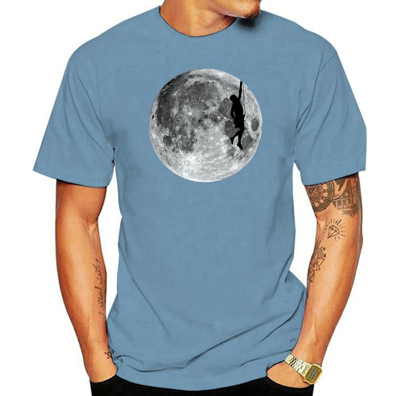 Rock Climbing Moon Mens เสื้อยืด Mountain Climb Rock Climb Space Climber Tee Tshirt