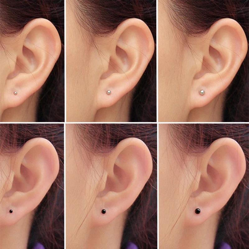 5 ชิ้น / เซต สเตนเลส สองหัว บาร์เบล ต่างหูสตั๊ด ต่างหูบอล ขนาดเล็ก ต่างหู กระดูกหู เจาะร่างกาย เครื่องประดับ