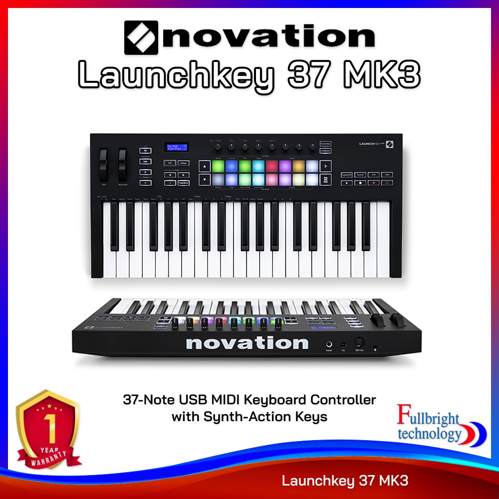 Novation Launchkey 37 MK3MIDI Keyboard Controller มาพร้อมกับ HardwareและSoftware ประกันศูนย์ 1 ปี