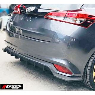 DiffuserหลังNspeed ใส่ #Toyota #YarisAtiv 5Door(งาน​ดิบ​สีดำ​ด้าน)​   ฟรีจัดส่ง