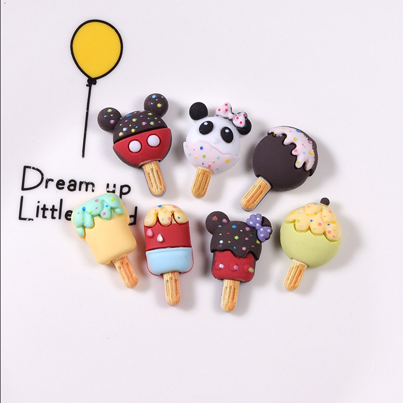 Milu อุปกรณ์เสริมเรซิ่น รูปไอศกรีม แพนด้า แฮนด์เมด diy สําหรับตกแต่งโทรศัพท์มือถือ